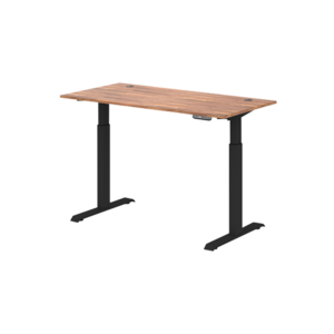 Backbone Dyback03® 電動升降桌 商務款 黑色桌腳＋拼接木紋/黑色桌面配色